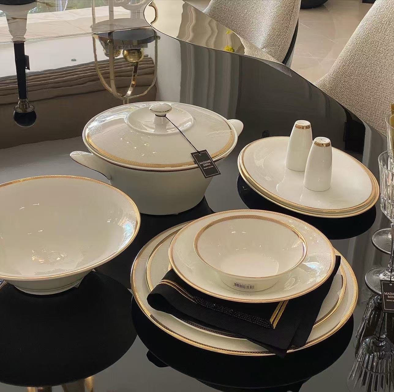 Elegant Plates and Pots Set