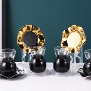 Glass Tea Cups with Plates